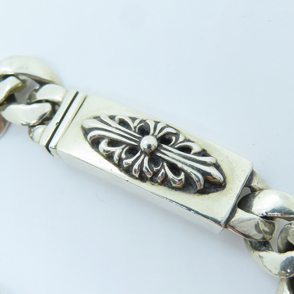 実際に弊社で買取させて頂いたCHROME HEARTS/クロムハーツ クラシック ミニIDブレスレット フローラルクロス 24リンクの画像 7枚目