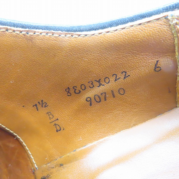 実際に弊社で買取させて頂いたAlden/オールデン ストレートチップ キャップトゥ レザーシューズ 90710/7.5の画像 5枚目