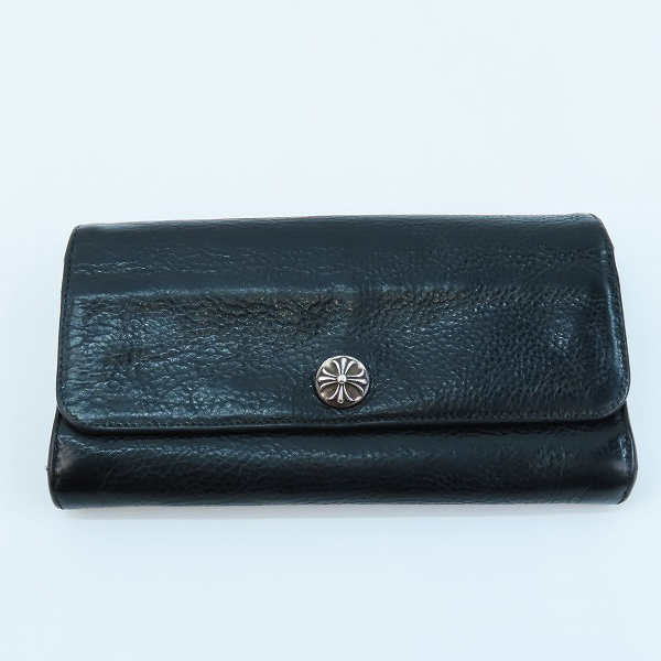 実際に弊社で買取させて頂いたCHROME HEARTS/クロムハーツ JUDY ジュディ ヘビーレザー ロングウォレット クロスボタン