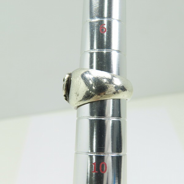 実際に弊社で買取させて頂いたCHROME HEARTS/クロムハーツ ハートインバンド リングwパヴェダイヤ 8号の画像 8枚目