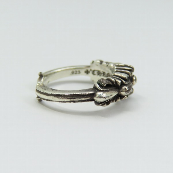実際に弊社で買取させて頂いたCHROME HEARTS/クロムハーツ BABY CLSC DBL FLRL CRS ベイビークラシック ダブルフローラルクロス リング/4.5号の画像 4枚目