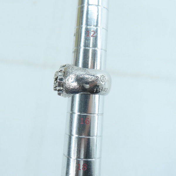 実際に弊社で買取させて頂いたSTARLINGEAR/スターリンギア ギアフェイスリング パヴェストーン フレイミングテクスチャー/14-15号の画像 7枚目