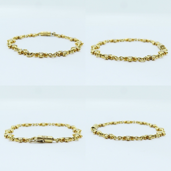 実際に弊社で買取させて頂いたCHROME HEARTS/クロムハーツ 22K タイニーE CHプラス ブレスレット 11リンク ｗ/両面ダイヤパヴェの画像 1枚目