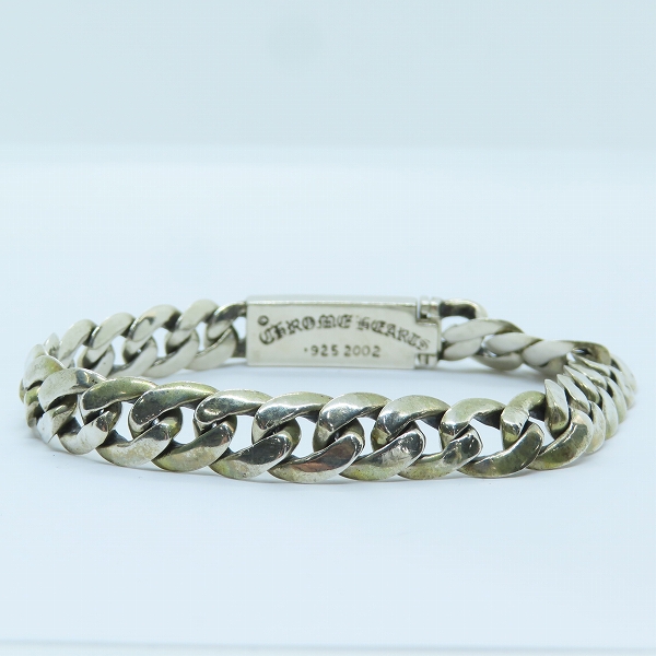 実際に弊社で買取させて頂いたCHROME HEARTS/クロムハーツ クラシック ミニIDブレスレット フローラルクロス 24リンクの画像 3枚目