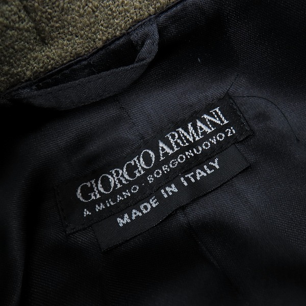 実際に弊社で買取させて頂いたGIORGIO ARMANI/ジョルジオアルマーニ ノーカラー ロングコート/50の画像 2枚目