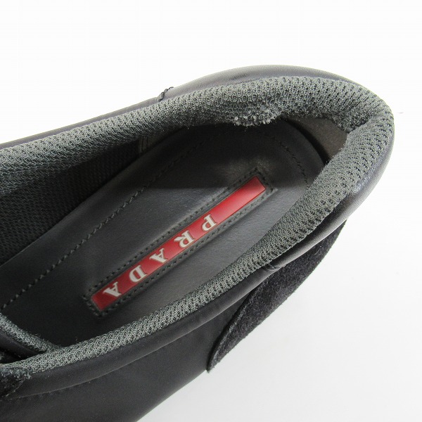 実際に弊社で買取させて頂いたPRADA SPORT/プラダスポーツ レザー ナイロン スニーカー/シューズ ブラック 4E 3156/10の画像 4枚目