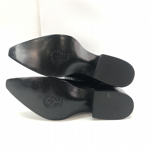 実際に弊社で買取させて頂いたCHROME HEARTS/クロムハーツ COWBOY WESTERN/カウボーイウエスタン スターコンチョ レザーブーツ ブラック M10の画像 2枚目