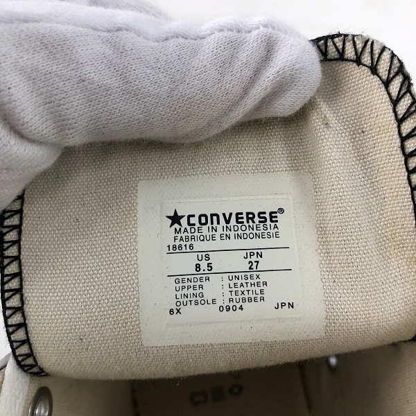 実際に弊社で買取させて頂いたCONVERSE/コンバース LEATHER ALL STAR レザー オールスター 18616/27の画像 5枚目