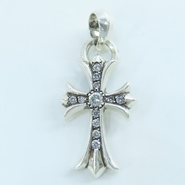 実際に弊社で買取させて頂いたCHROME HEARTS/クロムハーツ CH CRS SML W/BALE P/D/スモールCHクロスベイル パヴェダイヤ/アフターダイヤの画像 1枚目