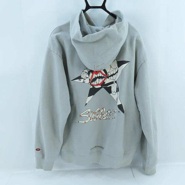実際に弊社で買取させて頂いたCHROME HEARTS × MATTY BOY/クロムハーツ×マッティボーイ Suggest Hoodie Grey プルオーバーパーカー XLの画像 1枚目