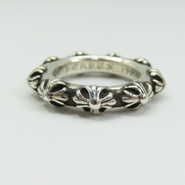 実際に弊社で買取させて頂いたCHROME HEARTS/クロムハーツ CROSS BAND RING/クロスバンドリング 19号の画像 1枚目