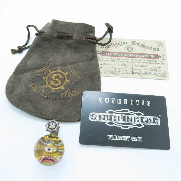 実際に弊社で買取させて頂いた【ギャラ付き】STARLINGEAR/スターリンギア New skull marble Karasu tengu/マーブル ペンダントの画像 7枚目