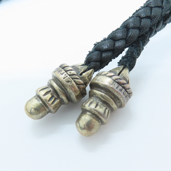 実際に弊社で買取させて頂いたCHROME HEARTS/クロムハーツ スモールCHクロスペンダント w/レザーブレード バレルボロチップの画像 5枚目