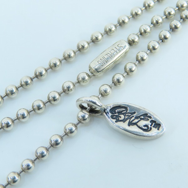 実際に弊社で買取させて頂いたBill Wall Leather/BWL/ビルウォールレザー ロゴ ミニプレート ボールチェーン ネックレス