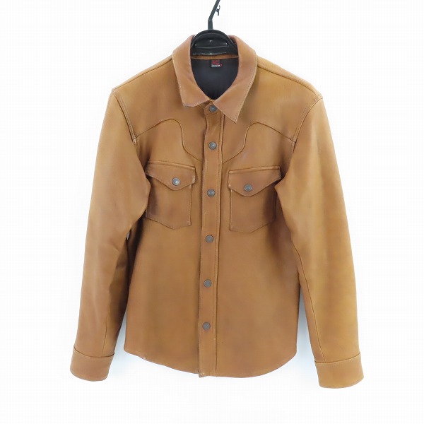 実際に弊社で買取させて頂いたTHE FLAT HEAD/ザ フラットヘッド レザージャケット/ライダース 鹿革 スナップボタン/40