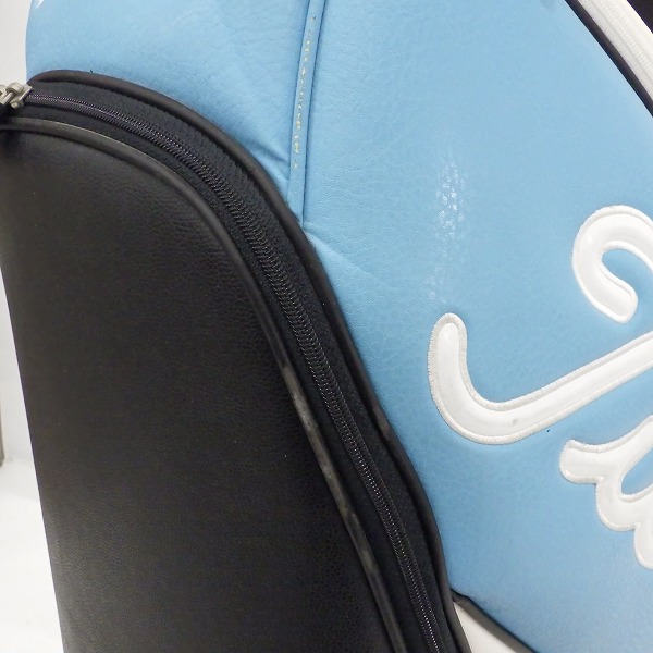 実際に弊社で買取させて頂いた【フード無し】Titleist/タイトリスト CB-151 5分割キャディバッグ ブラックｘライトブルーの画像 5枚目