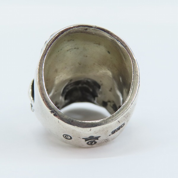 実際に弊社で買取させて頂いた【ギャラ付】Gabor/Gaboratory/ガボール ガボラトリー ラージ スカル リング w/ジョー 2マルテスクロススタンプ/20-20.5号の画像 4枚目