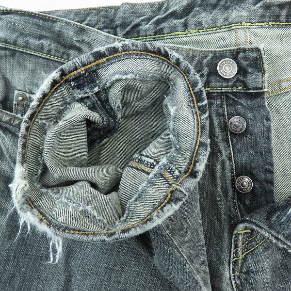 実際に弊社で買取させて頂いたHYSTERIC GLAMOUR/ヒステリックグラマー NOBU加工/ストレート デニムパンツ 0293AP09/34の画像 2枚目