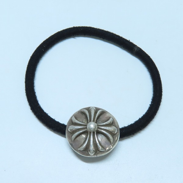 実際に弊社で買取させて頂いたCHROME HEARTS/クロムハーツ HAIRBAND CROSS CH/クロスボール コンチョ ヘアゴムの画像 1枚目