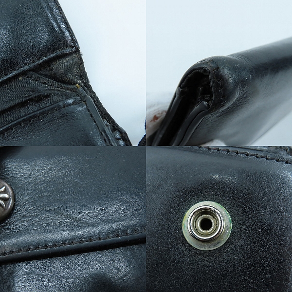 実際に弊社で買取させて頂いたCHROME HEARTS/クロムハーツ WAVE/ウェーブウォレット クロスボタン/長財布の画像 8枚目