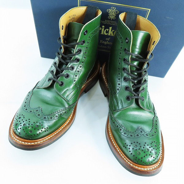 実際に弊社で買取させて頂いたTrickers/トリッカーズ MOLTON モールトン カントリーブーツ ウイングチップ グリーン M2508/8