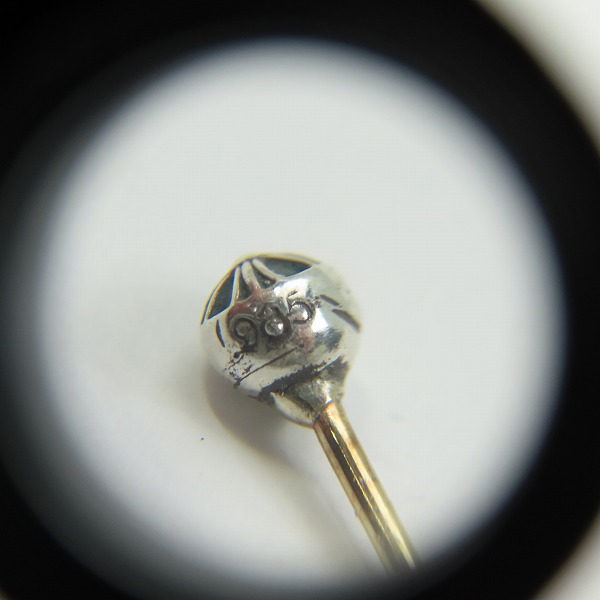 実際に弊社で買取させて頂いたCHROME HEARTS/クロムハーツ STUD CRS BALL MINI/スタッド クロスボールミニ ピアスの画像 4枚目