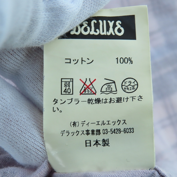 実際に弊社で買取させて頂いたDELUXE/デラックス チェック柄 七分袖 シャツ Mの画像 3枚目