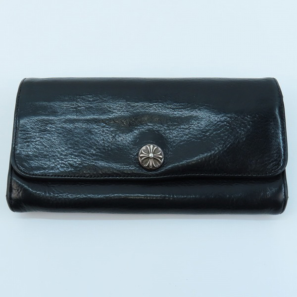 実際に弊社で買取させて頂いたCHROME HEARTS/クロムハーツ JUDY/ジュディ ヘビーレザー ロングウォレット クロスボタン/長財布