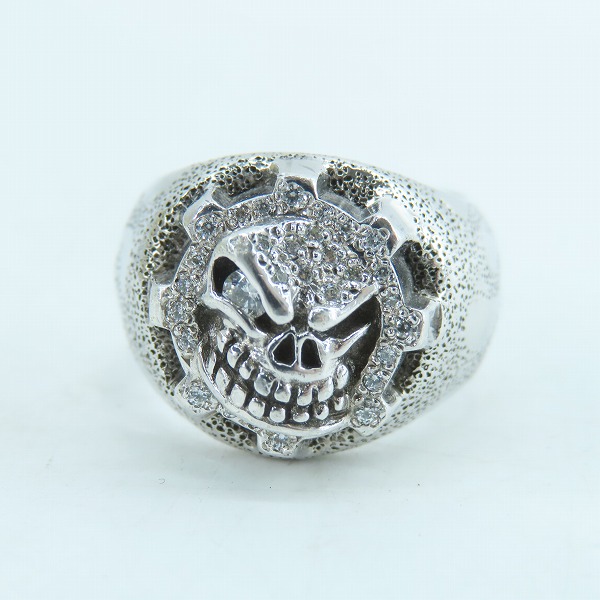 実際に弊社で買取させて頂いたSTARLINGEAR/スターリンギア ギアフェイスリング パヴェストーン フレイミングテクスチャー/14-15号の画像 1枚目