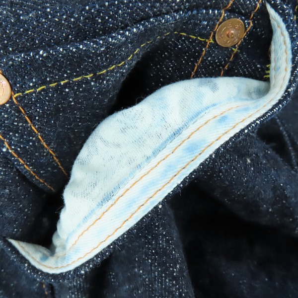 実際に弊社で買取させて頂いたEVISU/エヴィス 三十周年記念 ボタンフライ デニムパンツ 36×32の画像 7枚目