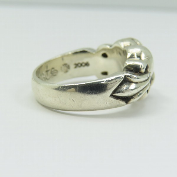 実際に弊社で買取させて頂いたCHROME HEARTS/クロムハーツ フローラルクロスハートリング 18号の画像 4枚目