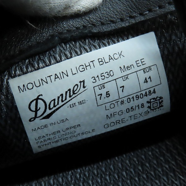 実際に弊社で買取させて頂いたDANNER/ダナー MOUNTAIN LIGHT マウンテン ライト アウトドアブーツ 31530/7.5の画像 5枚目