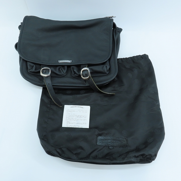 実際に弊社で買取させて頂いた【インボイス付き】CHROME HEARTS/クロムハーツ レザー ソフトショルダーバッグの画像 9枚目