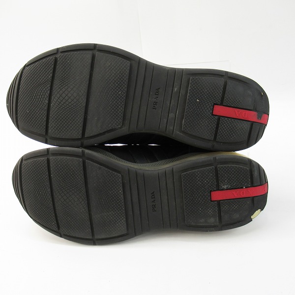 実際に弊社で買取させて頂いたPRADA SPORT/プラダスポーツ レザー ナイロン スニーカー/シューズ ブラック 4E 3156/10の画像 2枚目