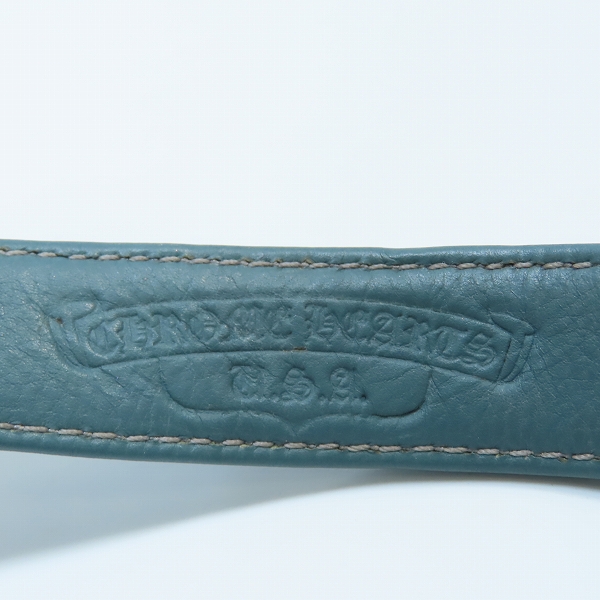 実際に弊社で買取させて頂いたCHROME HEARTS/クロムハーツ 3ボタン2スナップ レザー ブレスレット クロスボタンの画像 7枚目