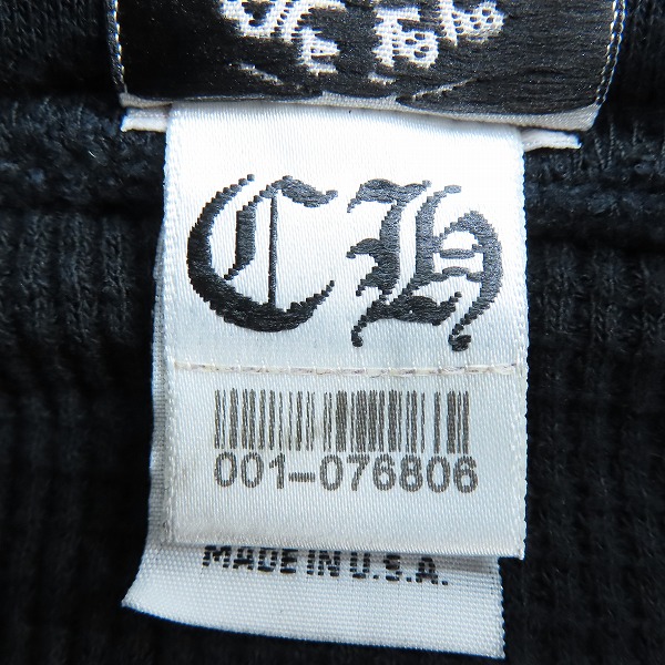 実際に弊社で買取させて頂いたCHROME HEARTS/クロムハーツ MALIBU ジップアップパーカー サーマル 001-076806 Lの画像 3枚目