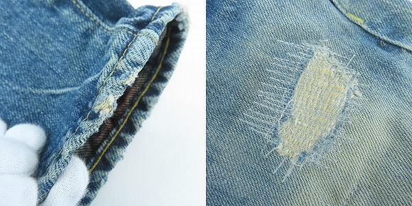 実際に弊社で買取させて頂いた【未使用】HYSTERIC GLAMOUR/ヒステリックグラマー スタッズ ダメージ加工 ボタンフライ デニムパンツ 0243AP04/W29の画像 7枚目