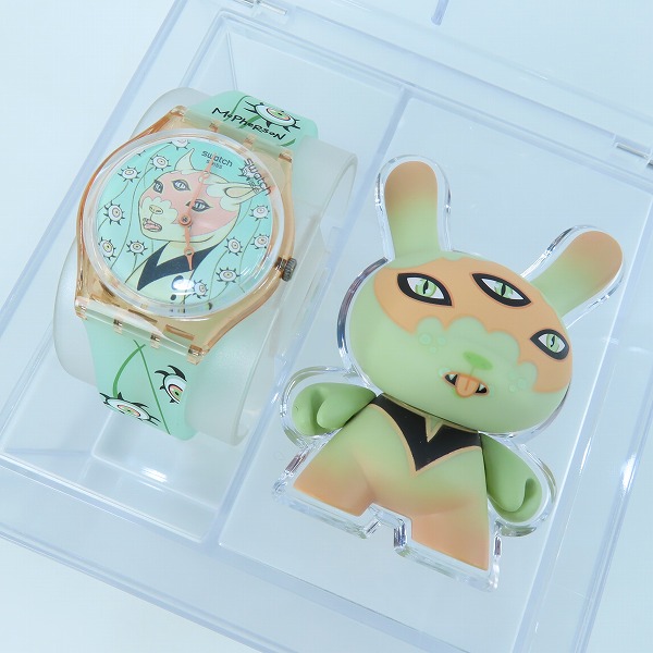 実際に弊社で買取させて頂いたKIDROBOT/キッドロボット Swatch/スウォッチ MCPHERSON フィギュア付き クオーツ腕時計【動作未確認】