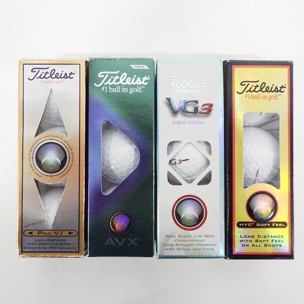 実際に弊社で買取させて頂いた【未使用/オウンネーム含】Titleist/タイトリスト PRO V1 392,AVX,VG3,HVC ゴルフボール ホワイト 計1ダース