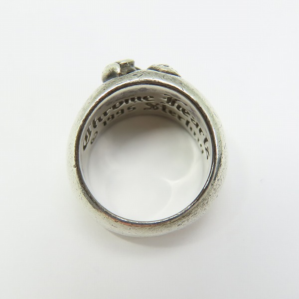 実際に弊社で買取させて頂いたCHROME HEARTS/クロムハーツ ハートインバンド リングwパヴェダイヤ 8号の画像 5枚目