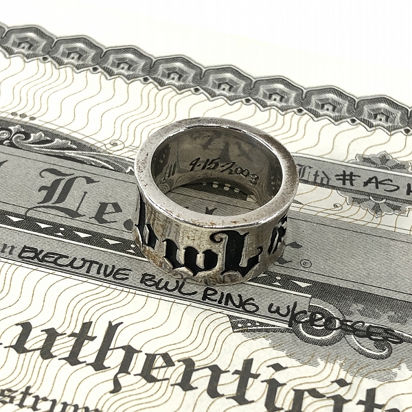 実際に弊社で買取させて頂いた【ギャラ付き】Bill Wall Leather/BWL/ビルウォールレザー エグゼクティブ クロス リング/18.5-19.5号