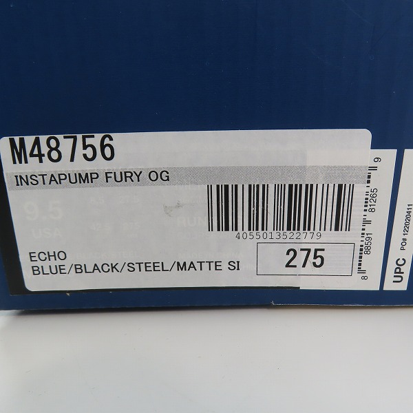 実際に弊社で買取させて頂いたReebok/リーボック INSTA PUMP FURY OG インスタポンプフューリー M48756/27.5の画像 8枚目