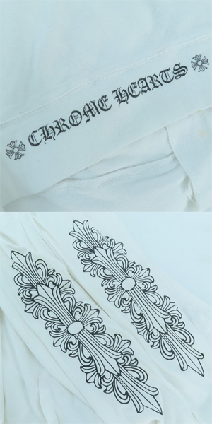 実際に弊社で買取させて頂いたCHROME HEARTS/クロムハーツ フローラルクロスプリント ダガージップアップ カーディガン/カットソー レディース/L の画像 6枚目