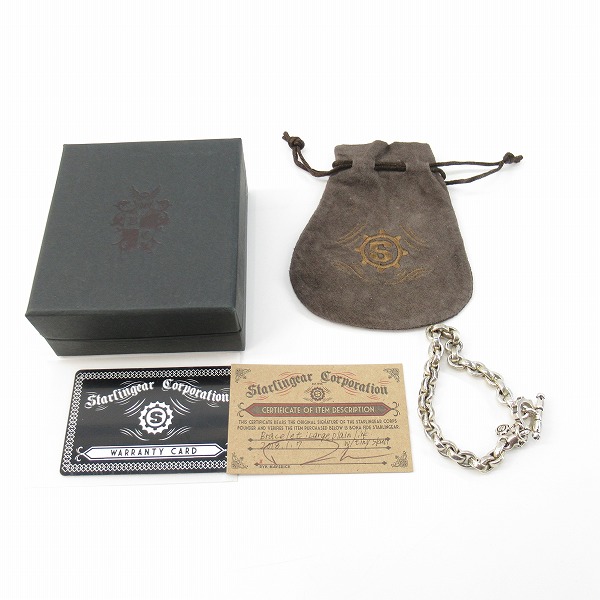 実際に弊社で買取させて頂いた【ギャラ付】STARLINGEAR/スターリンギア ラージプレーン リンクｗ/タイニースカル ブレスレットの画像 8枚目