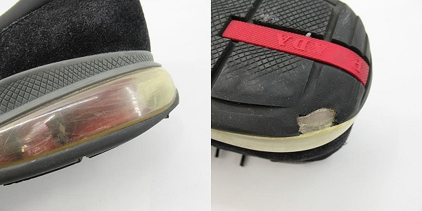 実際に弊社で買取させて頂いたPRADA SPORT/プラダスポーツ レザー ナイロン スニーカー/シューズ ブラック 4E 3156/10の画像 9枚目