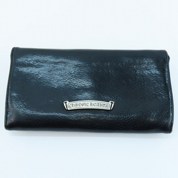 実際に弊社で買取させて頂いたCHROME HEARTS/クロムハーツ JUDY/ジュディ ヘビーレザー ロングウォレット クロスボタン/長財布の画像 1枚目