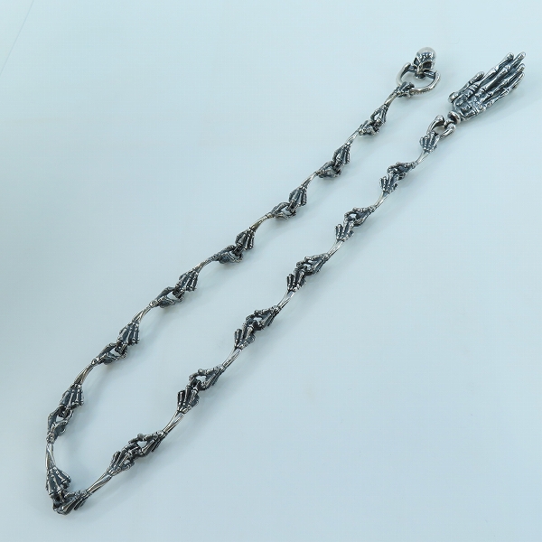 実際に弊社で買取させて頂いたNECROMANCE/ネクロマンス ボーンハンドwリングウォレットチェーン＋ウォレットリングwスカルの画像 7枚目