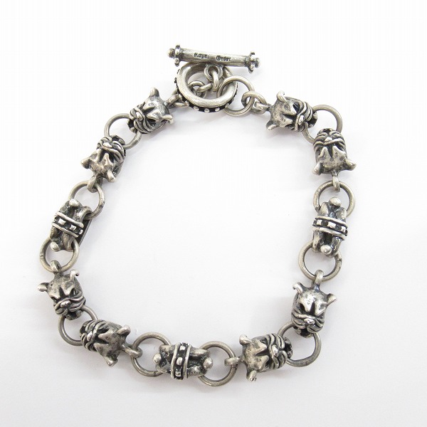 実際に弊社で買取させて頂いたROYAL ORDER/ロイヤルオーダー ブルドッグリンクチェーン Tバー ブレスレットの画像 4枚目