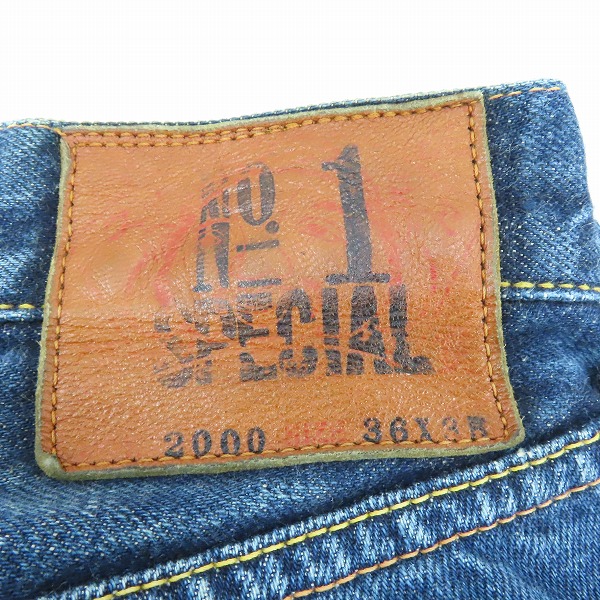 実際に弊社で買取させて頂いたEVISU/エヴィス Lot.2000 No.1 SPECIAL 戎 音 ボタンフライ デニムパンツ 36×35の画像 4枚目