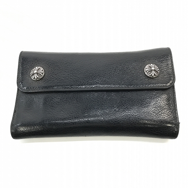 実際に弊社で買取させて頂いた【インボイス原本】CHROME HEARTS/クロムハーツ WAVE CROSS BALL ウェーブ ウォレット クロスボールボタン 長財布